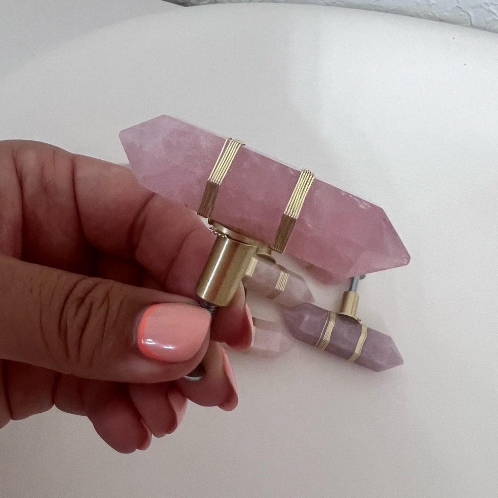 Rose quartz drawer knobs - Picture 5 of 7